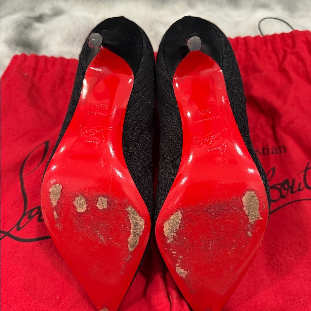 Christian Louboutin Black Heeled Sock Boots - Picture 4 of 8